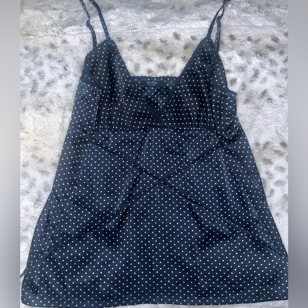 Brandy Melville Navy Blue Polka Dot Tank
